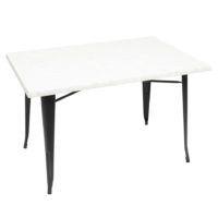 800 x 1200mm Marble Isotop Table with Black Tolix Base