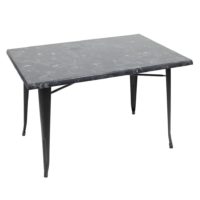 800 x 1200mm Alcantara Black (Marble) Isotop Table Top with Black Tolix Base