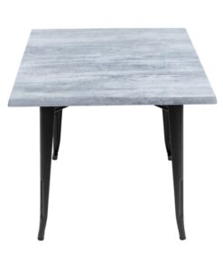 Alternative view of 800mm Square Cement Isotop Table Top with Black Tolix Base
