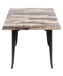 Alternative view of 800mm Square Rustic Maple Isotop Table with Black Tolix Base