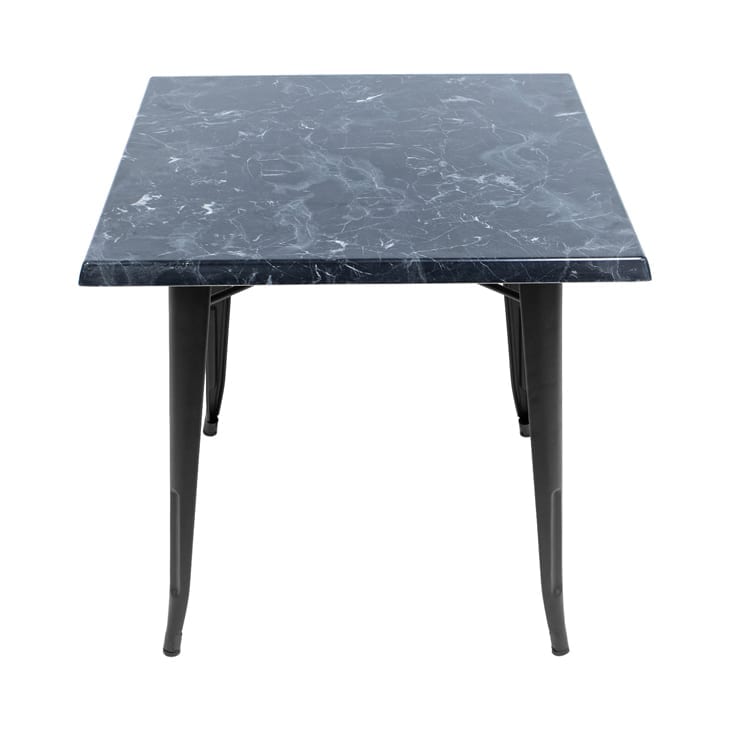800mm Square Alcantara Black (Marble) Isotop Table Top with Black Tolix Base - Image 2