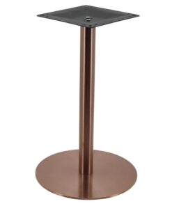 Alternative view of Circular Stainless Steel Dining Table in Brushed Copper with Round Pole