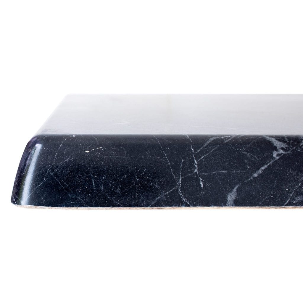 800mm Square Alcantara Black (Marble) Isotop Table Top with Black Tolix Base - Image 4