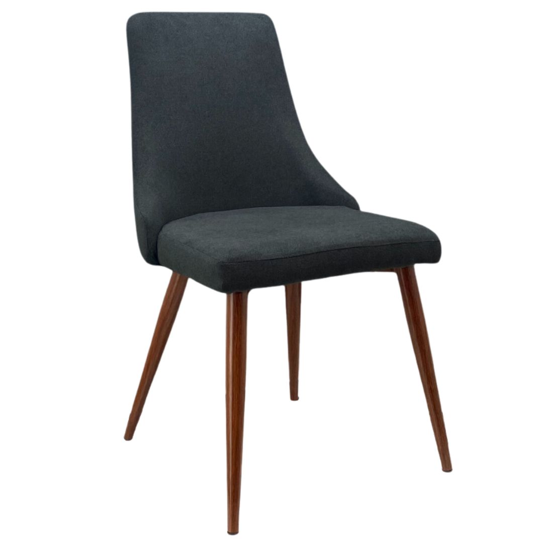Windsor Chair in Charcoal with Walnut Legs