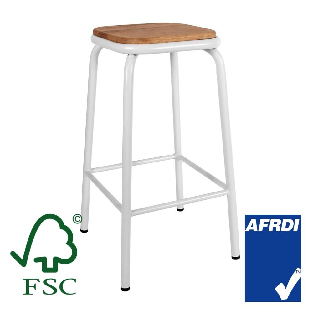 Small Helen Stool in Matte White