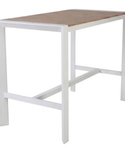 Teak Aluminium & Polywood Bar Table in White 800 x 1510mm