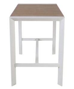 Alternative view of Teak Aluminium & Polywood Bar Table in White 800 x 1510mm