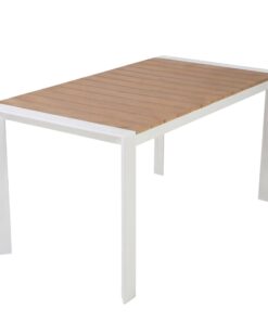 Teak Aluminium & Polywood Dining Table in White 800 x 1500mm