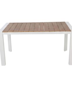 Alternative view of Teak Aluminium & Polywood Dining Table in White 800 x 1500mm