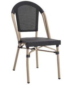 Parisian Chair in Black Texteline Light Frame