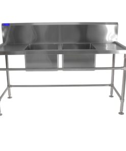 Stainless Steel Sink 700mm x 1800mm Double Bowl