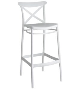 Tall Cross Stool in White