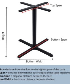 Alternative view of Large Circular Steel Coffee Table Base in Matte Black with Round Pole