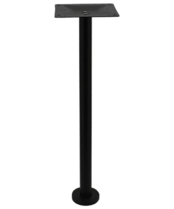 Bolt-In Steel Bar Table Base in Matte Black with Round Pole
