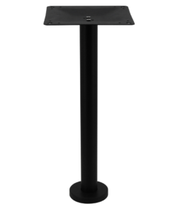 Bolt-In Steel Dining Table Base in Matte Black with Round Pole