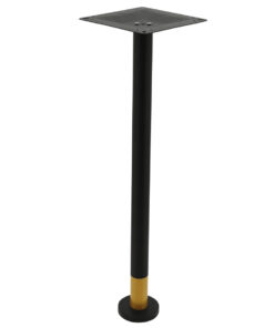 Alternative view of Bolt-In Steel Bar Table Base in Black with Round Gold Tip Pole