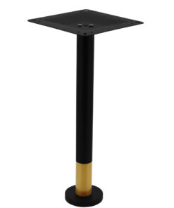 Alternative view of Bolt-In Steel Dining Table Base in Matte Black with Round Gold Tip Pole
