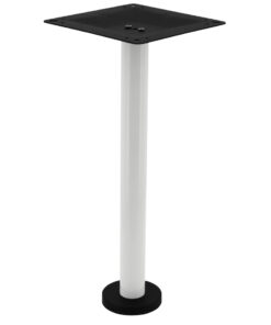 Alternative view of Bolt-In Steel Dining Table Base in Gloss White with Round Pole