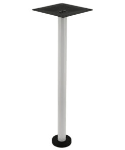 Alternative view of Bolt-In Steel Bar Table Base in Gloss White with Round Pole
