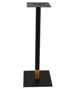 Chicago Bar Table Base in Matte Black with Gold Tip Round Pole