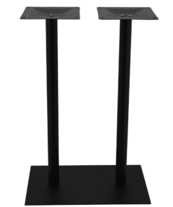 Chicago Twin Bar Table Base in Matte Black with Round Pole