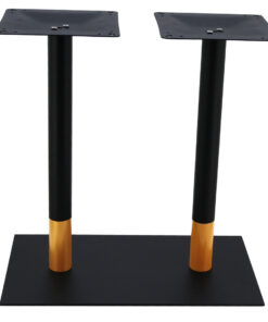 Chicago Twin Dining Table Base in Matte Black with Round Gold Tip Pole