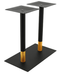 Alternative view of Chicago Twin Dining Table Base in Matte Black with Round Gold Tip Pole