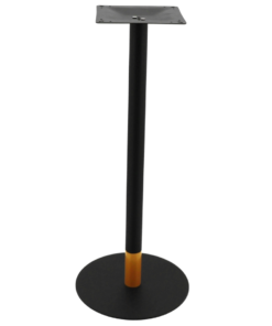 Circular Steel Bar Table Base in Matte Black with Gold Tip