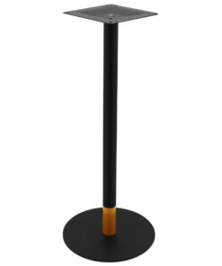Alternative view of Circular Steel Bar Table Base in Matte Black with Gold Tip