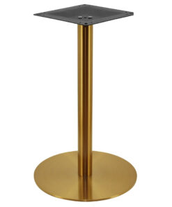 Alternative view of Circular Stainless Steel Dining Table Base in Gold Finish with Round Pole