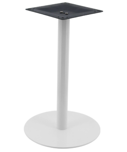 Alternative view of Circular Steel Dining Table Base in Gloss White with Round Pole