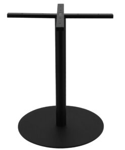 Alternative view of Large Circular Steel Dining Table Base in Matte Black with Round Pole