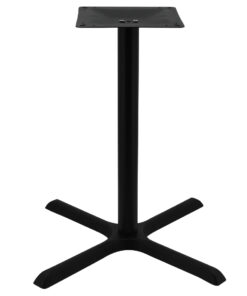 Maxwell Large Dining Table in Matte Black with Round Pole