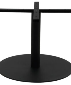 Large Circular Steel Coffee Table Base in Matte Black with Round Pole