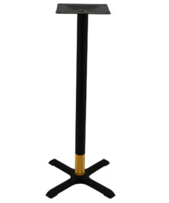 Maxwell Bar Table Base in Matte Black with Gold Tip Round Pole