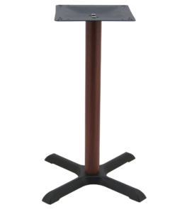 Maxwell Dining Table Base in Matte Black with Round Walnut Finish Pole
