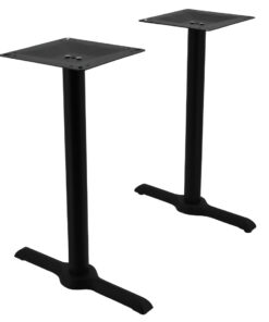 Alternative view of Maxwell Twin Dining Table  Base in Matte Black with Round Pole
