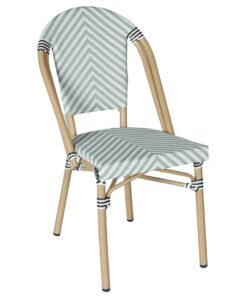 Parisian Chair in Sage Texteline V-Pattern Light Frame