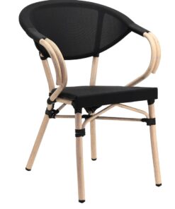 Parisian Chair in Black Texteline with Arms