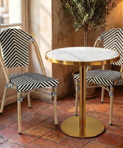 Alternative view of Parisian Chair in Blue Texteline V-Pattern Light Frame