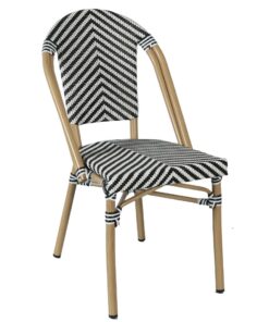Parisian Chair in Black Texteline V-Pattern Light Frame