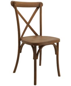 Resin Cross Back Chair with Chestnut Timber Look
