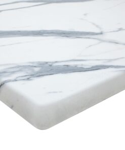 Alternative view of Romeo White Marble Square 800mm Isotop Table Top (Pattern Varies)