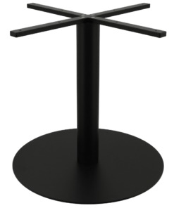 XL Circular Steel Dining Table Base in Matte Black with Round Pole