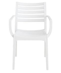 Alternative view of Miami Chair with Arms in White