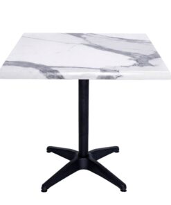 800mm Square Romeo (Marble Look) Isotop Table Top with Black Roma Base