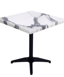 Alternative view of 800mm Square Romeo (Marble Look) Isotop Table Top with Black Roma Base