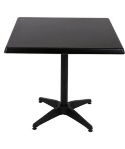 800mm Square Black Wermodin Table Top with Black Roma Base