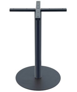 Alternative view of Outdoor Circular Steel Dining Table Base in Matte Black with Round Pole