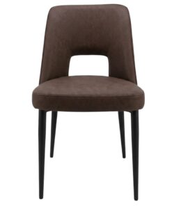 Alternative view of Hanover Chair in Chocolate with Black Legs